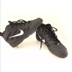 Nike Air Mid Cut Football Soccer Cleats Men Shoes Leather Black white 7